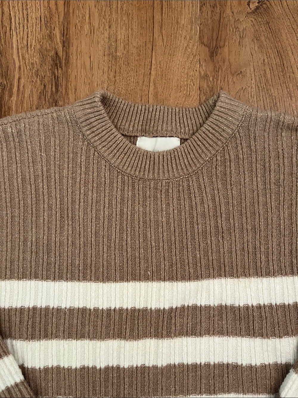 Pink Rose Textured Striped Sweater - Picture 2 of 6